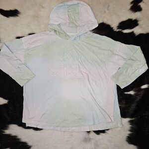 adidas Girls Tie Dye Long Sleeve Hoodie Tee Size Large